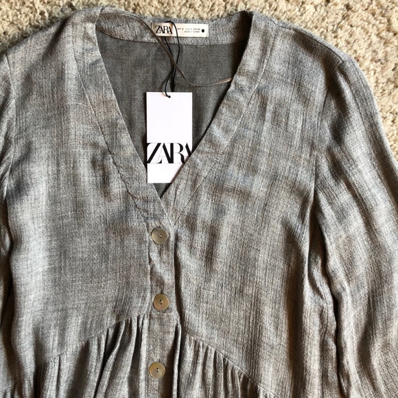 ZARA new with tags drapey viscose dress, sz S - Picture 2 of 7